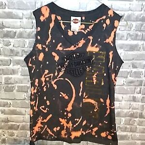 Harley Davidson grunge bleach mod tank